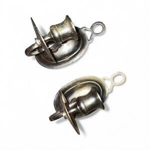 Vintage Pewter Chamber Candlestick Holders  - Set of 2